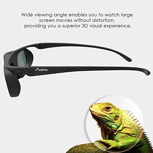 Vicados 3D Link DLP, Elephas 144Hz Recarregável Eyewear de obturador ativo para a maioria dos projetores 3D DLP-Link- Acer,