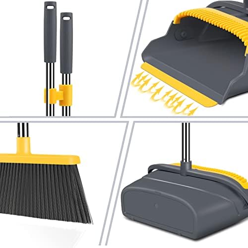 Kelamayi Broom e Dustpan Marcado para casa ， Broom and Dustpan Set, Broom Dustpan Set, Broom and Dustpan Comb for Office, Stand