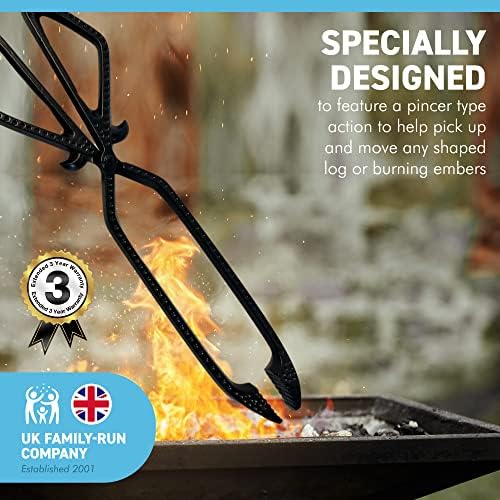 Metal Log Coal pinças | Fireside | Lareira | Chimenea | Firepit | Forno de pizza | Fogo interno | Fogo ao ar livre | Poker de