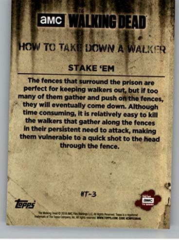 2018 Topps Walking Dead Hunters e The Hunted Como derrubar um Walker HT-3 Stake 'Em