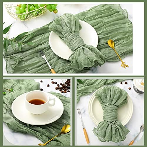 36 PCs Gaze Cheesecloth Guardines Dinners Denário Decomatórios decorativos de mesa de mesa enrugada guardanapos de sálvia