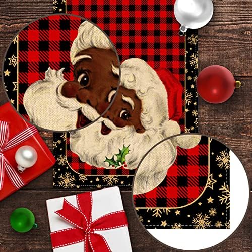 Runner de mesa de natal afro -americano Black Papai Noel