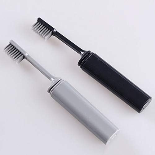 Uxzdx CuJux portátil compacto dobrável escova de dentes dobras camping caminhando ao ar livre fácil de pegar dentes dobráveis