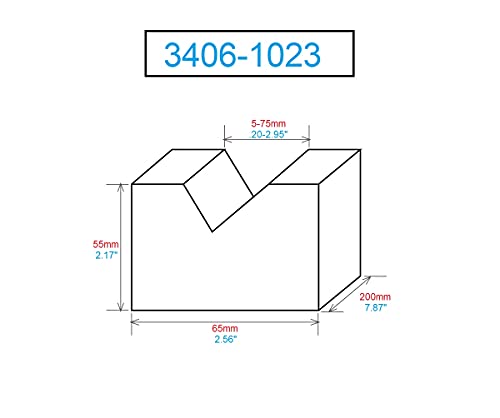 HHIP 3406-1023 200L x 65W x 55h mm Conjunto de blocos em V de aço alongado