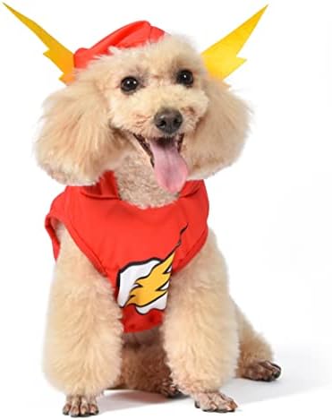 DC Comics Superhero The Flash Halloween Dog Costume - Grande - | Trajes de Halloween de super -heróis de DC para cães, fantasias engraçadas de cães | Traje de Halloween oficialmente licenciado