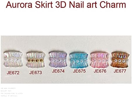 10pcs/pacote aurora pérola saia encharms de arte decoração de arte 9.5 * 8cm ins 3d coreano jeewelry manicure encantos de acessórios ws#76 -