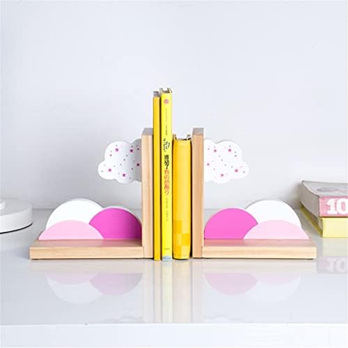 CHSOW Livro End fofo de desenhos animados Livros de madeira Stand Stand Bookend Bedroom Study Ornamentos