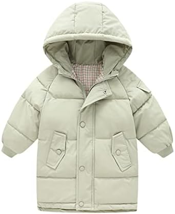 Crianças meninas meninas inverno casacos sólidos à prova de vento Mediun Comprimento de jaquetas quentes de casaco de algodão casaco com capuzes de capuz