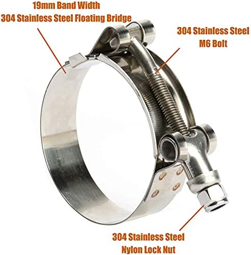 Ispinner 4 pacote 1 polegada 304 Aço inoxidável Boldes de mangueira de aço T, faixa de grampos 32-37mm para 1 ID da mangueira,