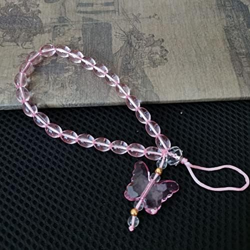 Sysuii Anti-Lost Phone Telefone pulseira de cordão, butterfly Crystal Cryphone Chain Chain Phone Charm Strap Celloned Pingled Cord Chain ChainChain Capa de telefone do telefone para mulheres meninas, rosa