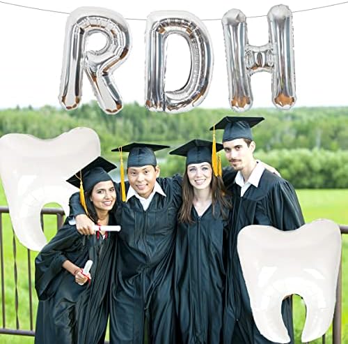 Dentador Decorações de festa de graduação RDH Decorações de festa de graduação em odontologia Parabéns Dentista Balões