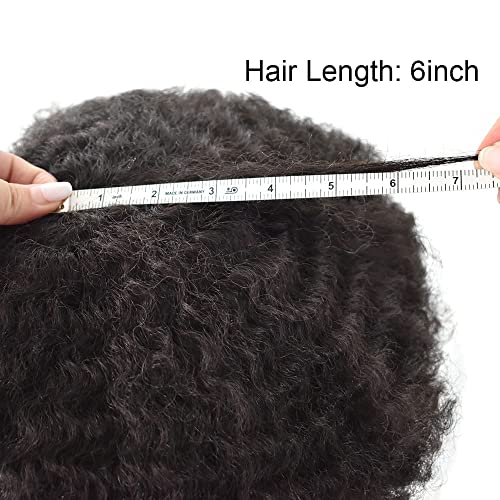 Afro Curl Toupee for Black Men Helfieces Afro -American American Mens Toupee Units Male Wigs Real Sistema Real Sistema de Cabelo