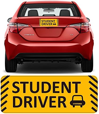 Totomo Student Driver Magnet Adtenhor - 10 x4 Altamente refletivo de qualidade de qualidade de carros CUIDADO Drivers de estudantes