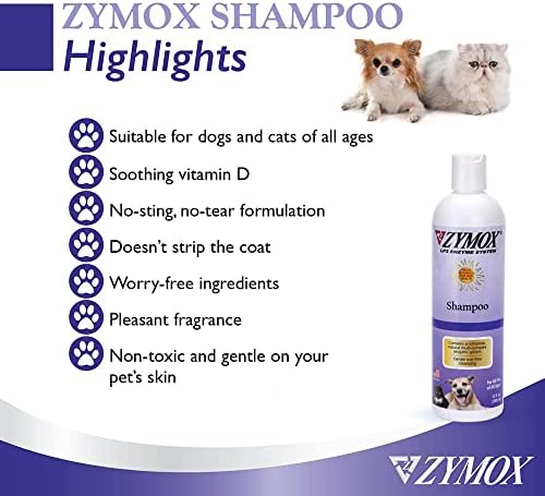 Shampoo de alívio da coceira ZyMox com vitamina D3, 24 oz