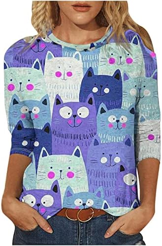 Novidades femininas tops 3/4 camisas de manga