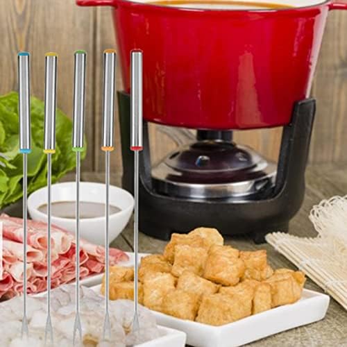 Tytoge Pot Forks Kitchen Tool Tabelware, 6pcs aço inoxidável queijo de chocolate sobremesa Pote de fondue Forks de