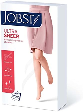 Jobst UltraSheer Compression meias, 20-30 mmhg, maternidade, dedo do pé fechado