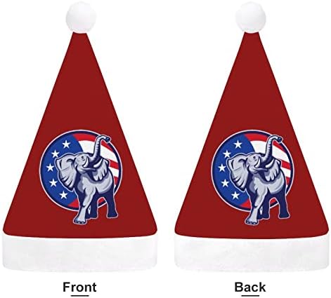Elephants EUA Flag de chapéu de natal Papai Noel para adultos unissex Comfort Classic Xmas Cap para o feriado de festa de Natal
