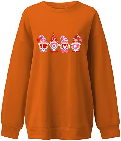 Four Gnomes Sweetshirts Mulheres Mangas Longas de Mangas Longas Camisetas Adoro Imprimir Pullovers Blush Casual Blusa