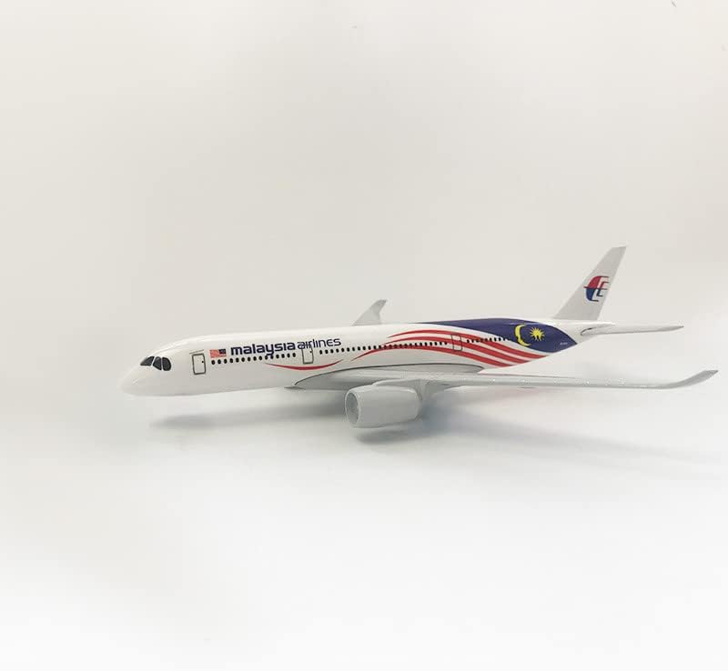 Mookeenona 16cm A350 Malaysia Airlines Modelo de simulação Modelo de Aviação de Aeronaves de Aeronaves de Aeronaves