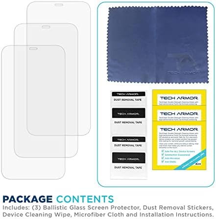 Protetor de tela de vidro balístico de armadura técnica projetada para Apple iPhone 12 Pro máximo de 6,7 polegadas 3 pacote de vidro