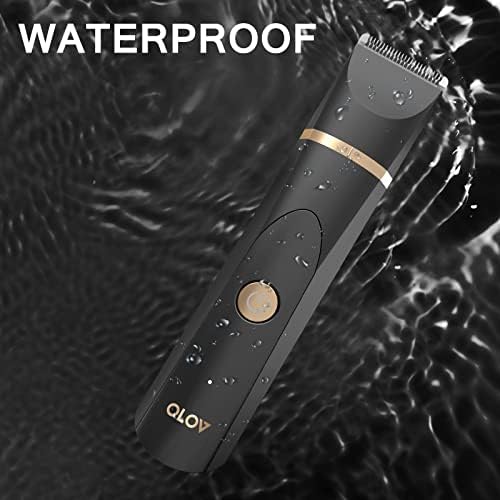 Olov Electric Body Hair Trimmer - Ball Trimmer for Men - Groomer de barbeador de corpo molhado/seco com 2 cabeças de lâmina de cerâmica