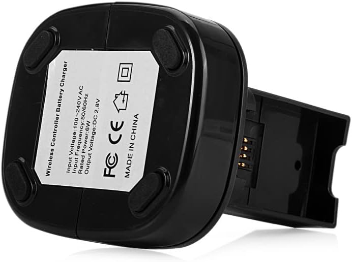 2 pacote de bateria recarregável com estação de carregamento duplo compatível com o controlador sem fio Xbox 360, preto