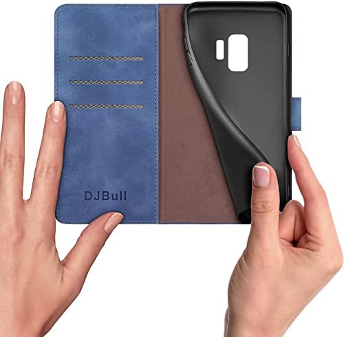 Djbull Samsung Galaxy S9 Case com 【Bloqueio de RFID】 titular do cartão de crédito, capa de celular de couro PU Mulheres para