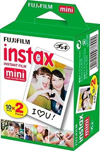Fujifilm Instax Mini 12 Câmera instantânea Pastel Blue com Fujifilm Mini Film Value Pack + Acessórios, incluindo Galaxy Transporting Case com Strap, álbum de fotos, adesivos