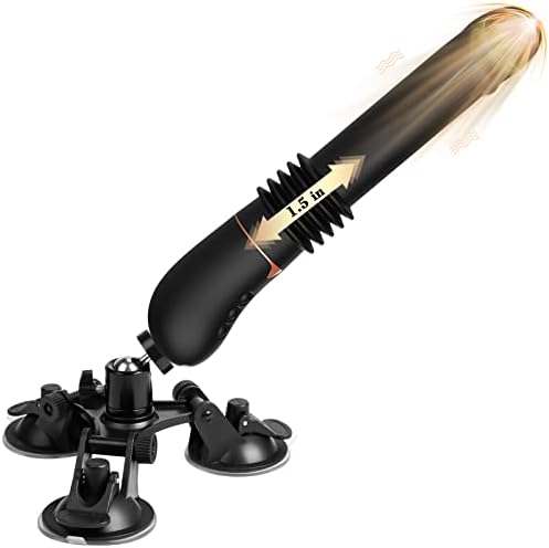 Máquina de sexo empurrando vibrador vibrador - vibrador vibratório realista para mulheres com 3 impulsos 7 vibrações, vibração do copo para o clitóris de estimulação anal, brinquedos sexuais adultos para homens prazer, vibrador preto