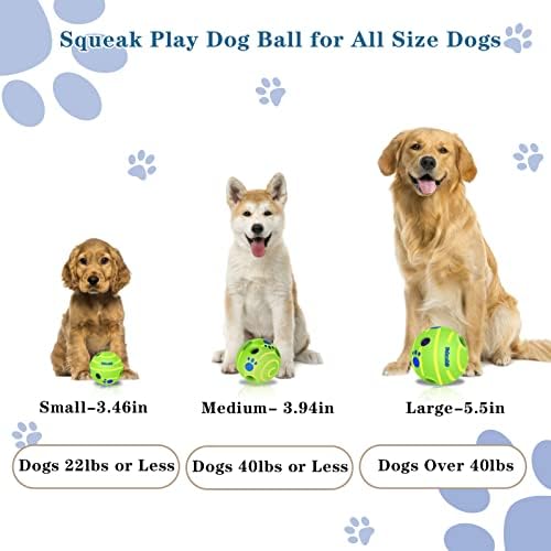 Paeyoor balançando bola de cachorro giggle, brinquedos interativos para cães mastigando bolas para cães pequenos, bola