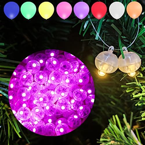 Luzes de balão brancos de 100pcs de 100pcs, longo tempo de espera mini luz à prova d'água, alimentação de bateria, lâmpada de bola redonda para lâmpada de lapso de látex Festival de casamento de festas de lanterna para festas de casamento de Natal decorativo