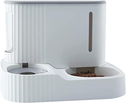 Pet Food Bowl Automático com alimentos seco de armazenamento de água potável tigela alta material material de estimação tigela cinza