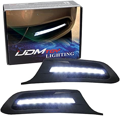 ijdmtoy xenon LED branco LED diurno Luzes de corrida compatíveis com Volkswagen: 2011-2014 mk6 jetta, oem fit drl moldura montagem