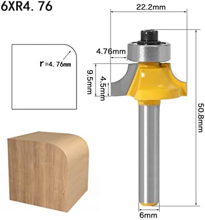 Cortador de moagem de superfície de 6 mm de filé de filete hastreio de madeira de madeira da faca de bits da faca de madeira de madeira com cortador de moagem de aparadoras para ferramentas de madeira