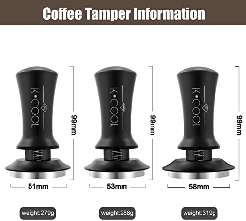 K Cool 51mm Coffee Espresso Viperty, ferramentas de barista premium, violação de mola, violação de base plana de aço inoxidável