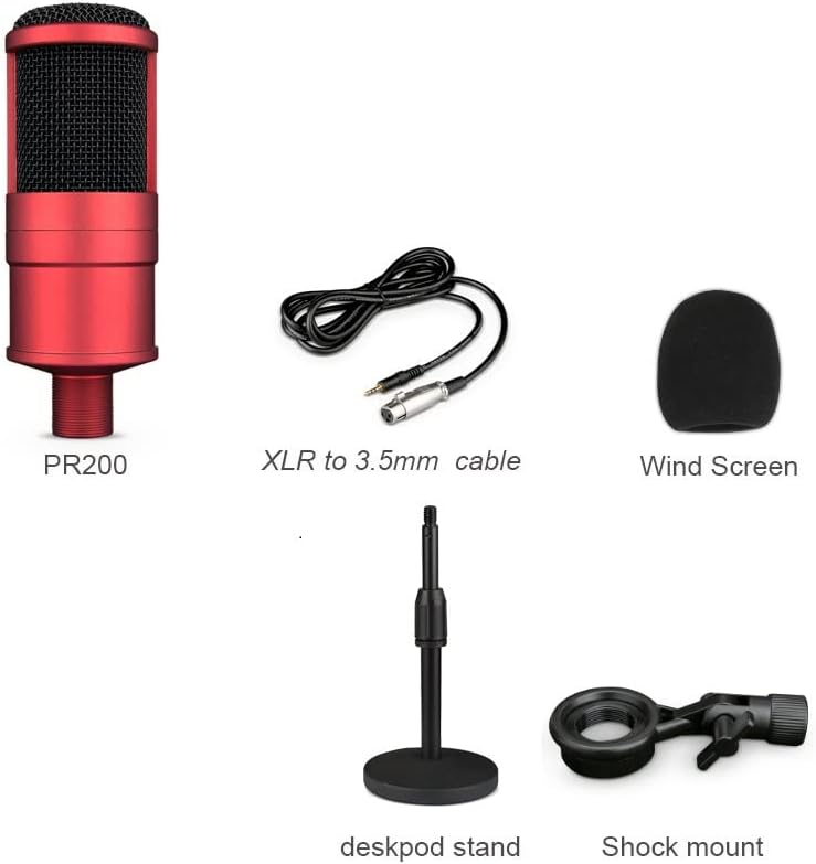 Microfone DSfeoigy Professional Mic Wired Recording Studio Condenser para transmissão de computadores