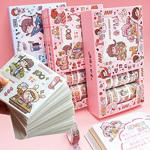 Zyzmh 1 conjunto Diy Girl Heart Hand Conta Sticker Tape Gift Set