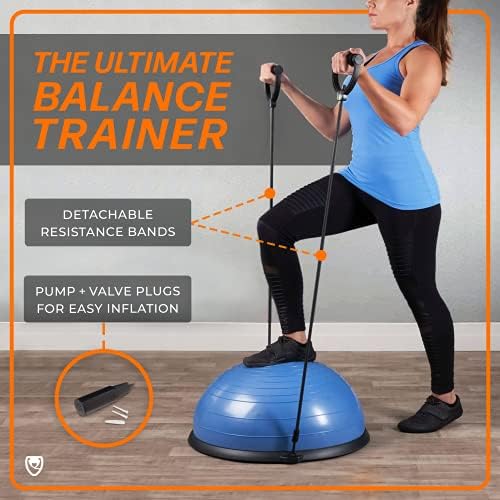 Urbnfit Half Balan Ball Ball - Instrutor de Equilíbrio de Bola de Yoga para estabilidade do núcleo e treino de corpo inteiro