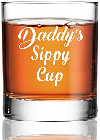 Perfectinsoy Daddy Sippy Cup Whisky Glass, presente de aniversário para pai, novo pai, avô, marido, colega, presente de aniversário engraçado para papai da filha filho esposa esposa