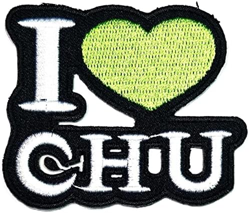 Kleenplus 3pcs. Eu amo chu patches letras letra inglesa letra engraçada desenho animado ferro bordado em costura em manchas de crachá slogan word for jean jaquets sacolas gordas roupas