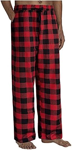 Calças de pijama masculino moda xadrez pjs calça elástica cintura solta esporte casual corredor calça caseira
