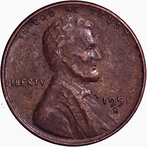 1951 S Lincoln Wheat Cent 1c