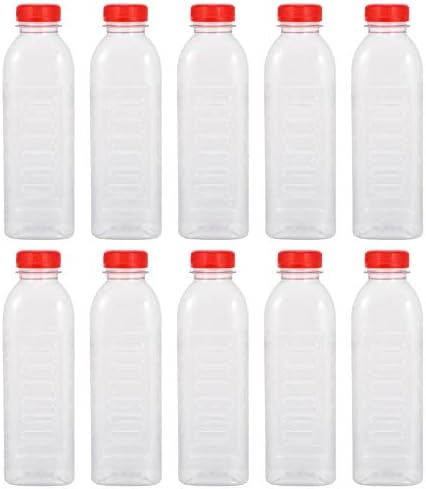 Garrafa de água de vidro do doitool 10pcs garrafas plásticas transparentes com molho de estimação em escala de petrolas