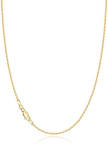 Jewlpire Solid 18k Gold sobre 925 colar de corrente de prata esterlina para mulheres meninas, colar de corrente de cabo de cabo de