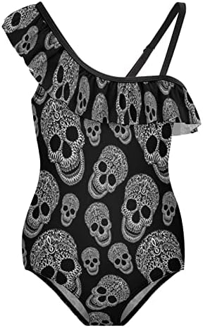 WeedKeyCat Ornamental Pattern Skull Girls 'Swimsina