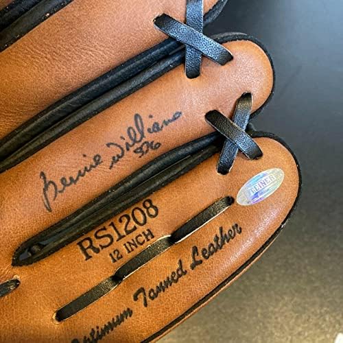 Bernie Williams assinou a luva de beisebol Rawlings com Steiner COA - luvas autografadas da MLB