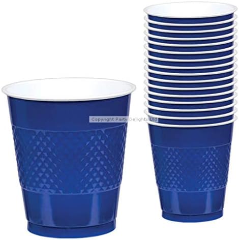 AMScan Bright Royal Blue Plastic Cups, 20ct, 12 oz