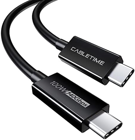 Cabletime PD Cable 40gpbs/100w/5a, cabo USB C Compatível com o novo MacBook Pro, ThinkPad Yoga, Alienware 17 e mais