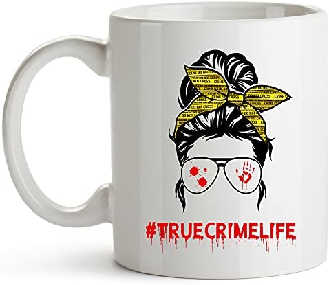 Younique projeta True Crime Junkie Caneca, 11 onças, Crime Junkie Merch, True Crime Coffee Cavent for Women, True Crime Lovers